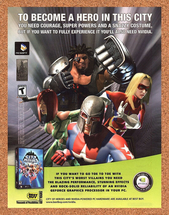 2004 City Of Heroes PS2 Original Nvidia Ad v1 - for just $17.99! 
