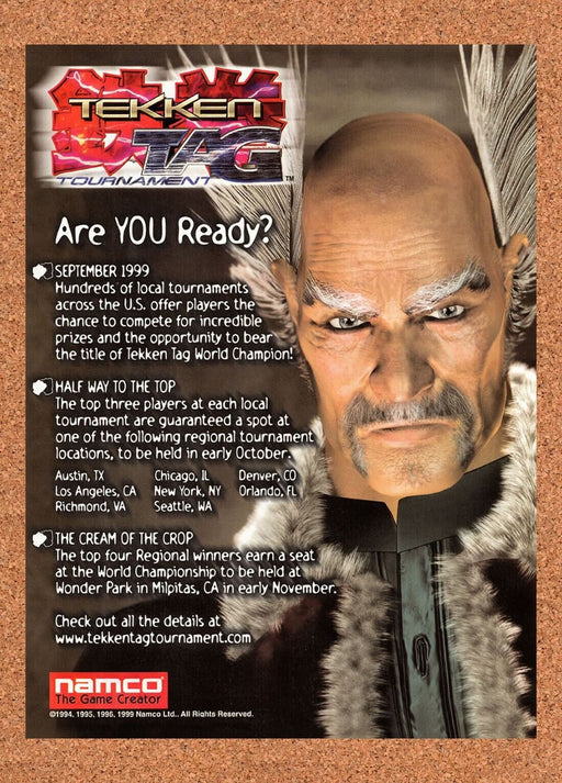 1999 Tekken Tag Tournament World Tournament Original Ad v2 - for just $17.99! 