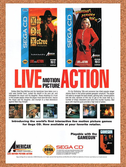 1994 American Laser Games Sega CD Games Original Ad v1 - for just $16.19! 