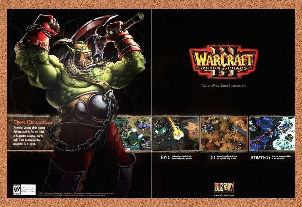 2004 WarCraft III PC Grom Hellscream Original Ad - for just $24.49! 
