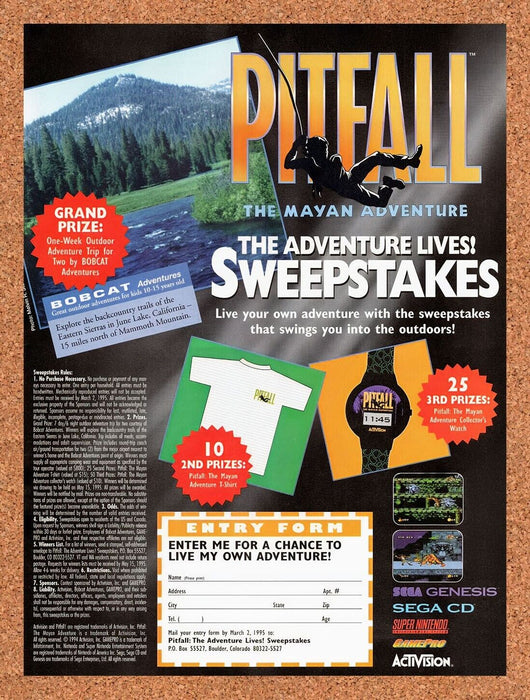 1995 Pitfall Sweepstakes Original Ad v5 - for just $17.99! 