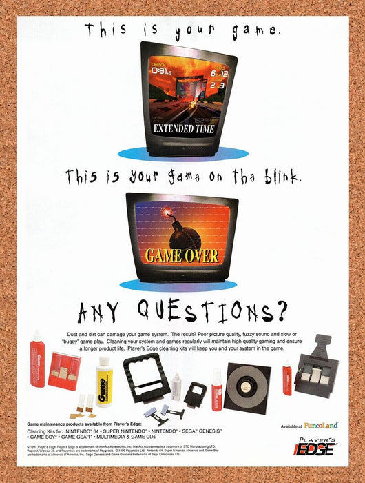 2000 Player's Edge Video Game Cleaning Kits Original Ad - for just $17.99! 