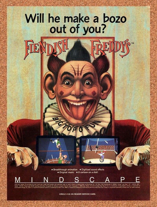 1989 Fiendish Freddys Amiga Original Ad v1 - for just $17.99! 