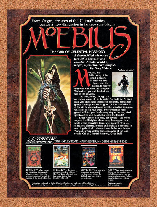 1986 Moebius Apple II Original Ad v1 - for just $19.49! 