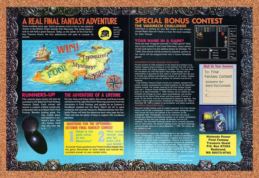 1990 A Real Final Fantasy NES Adventure Sweepstakes Original Ad - for just $23.49! 