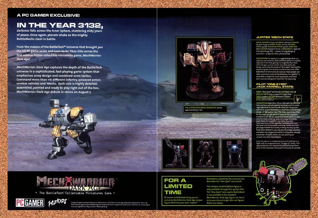 2002 MechWarrior Dark Age PC Original Advertisement vr1 - for just $23.99! 