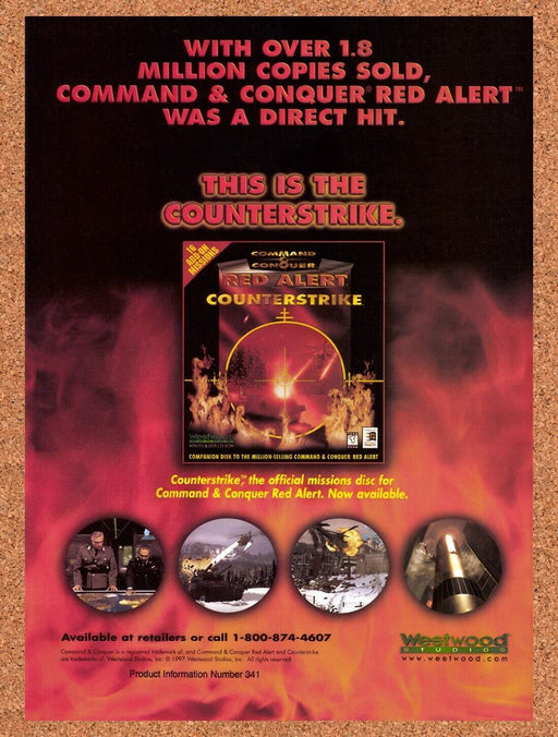 1997 Red Alert Counterstrike PC Original Ad v1 - for just $15.55! 