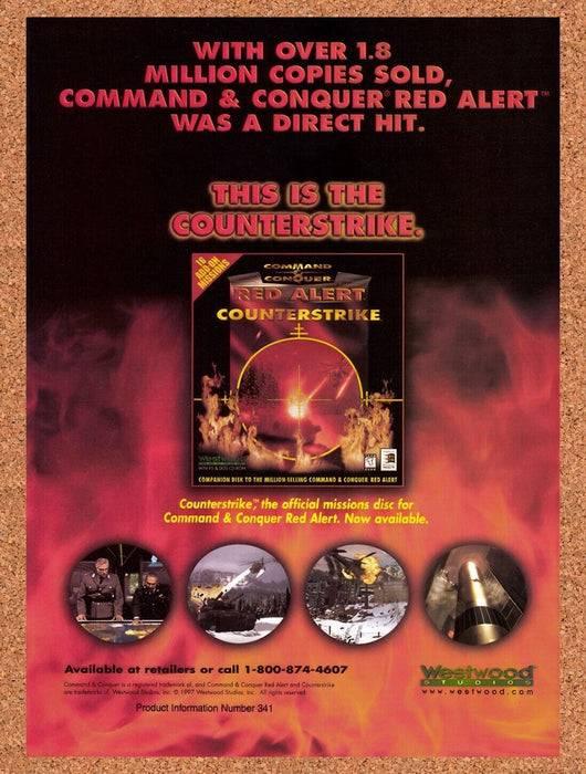 1997 Red Alert Counterstrike PC Original Ad v1 - for just $15.55! 