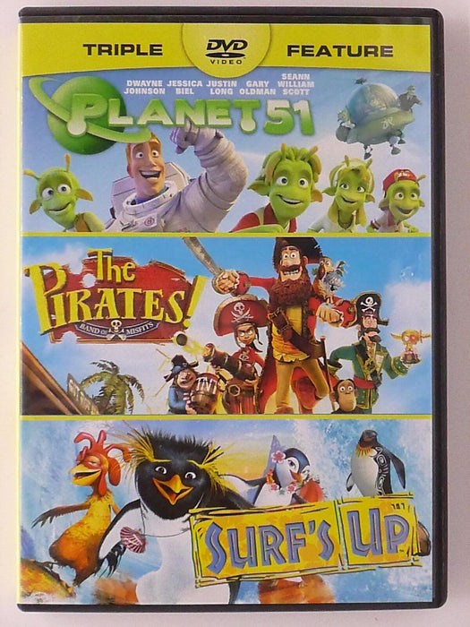 Planet 51, The Pirates, Surfs Up (DVD, triple feature) - K0107 - for just $2.25! 