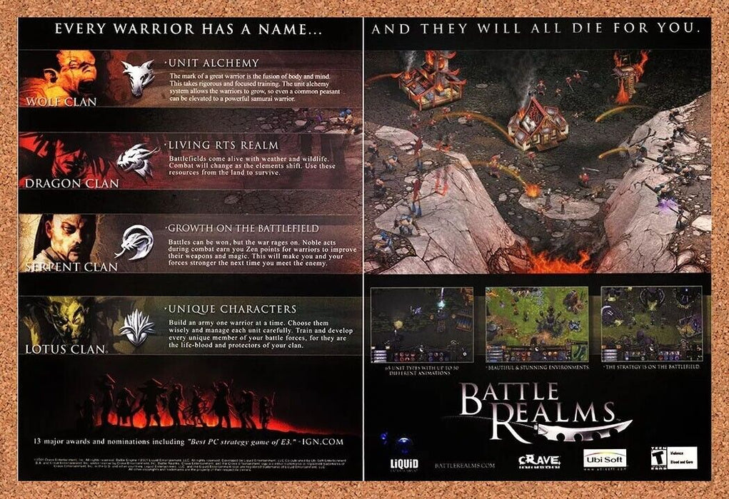 2003 Battle Realms PC Original Ad - for just $22.49! 