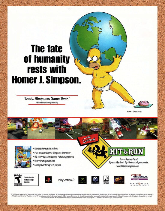 2003 Simpsons Hit And Run PS2 Original Ad v1 - for just $17.99! 
