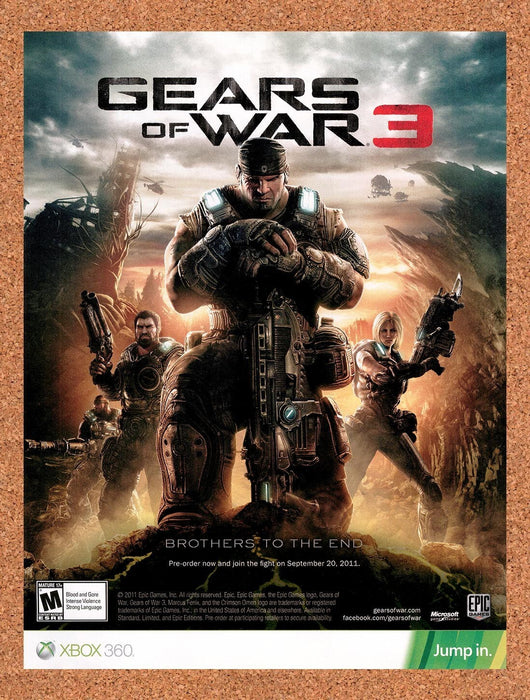 2011 Gears Of War 3 Xbox 360 Original Ad v6 - for just $17.99! 