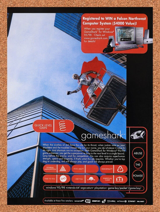 1999 GameShark Falcon Northwest Sweepstakes Original Ad v8 - for just $15.29! 