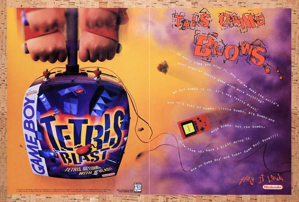 1996 Tetris Blast Game Boy Original Ad v1 - for just $21.49! 