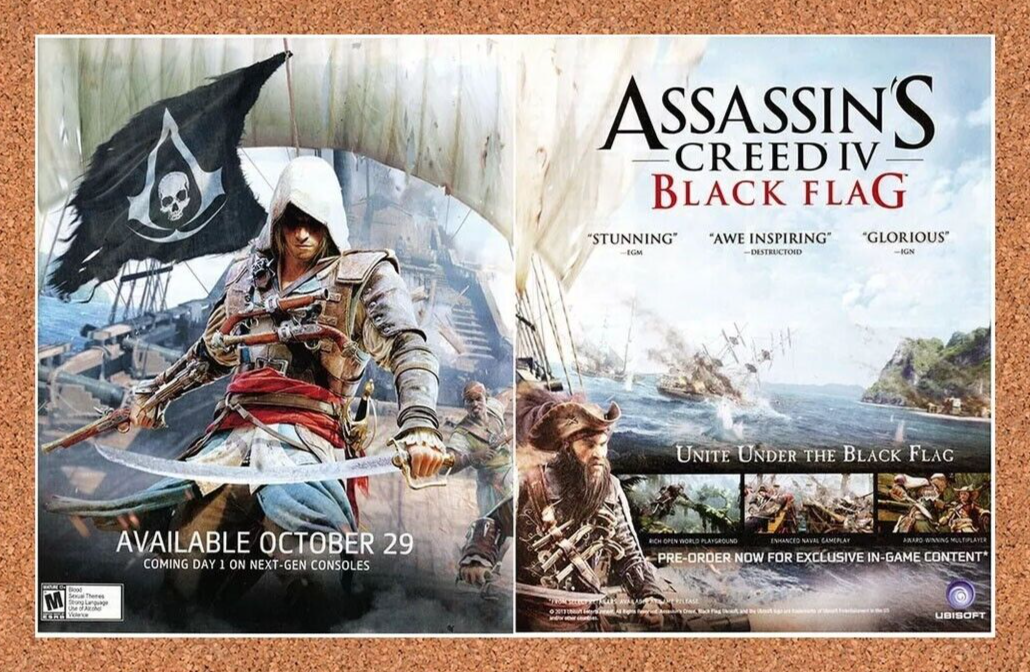 2014 Assassin's Creed IV Black Flag PS4 Original Ad - for just $21.49! 