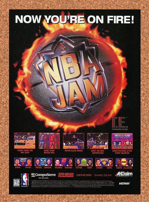 1995 NBA Jam TE SNES Tournament Edition Original Ad - for just $16.19! 