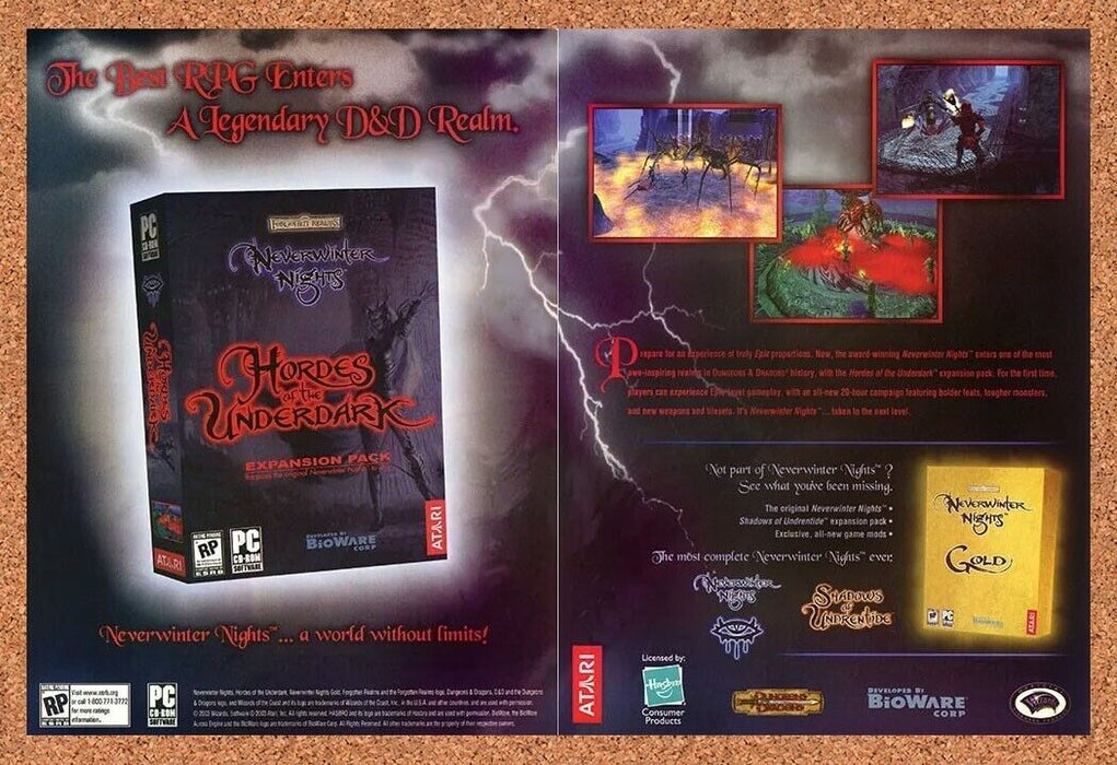 2005 Neverwinter Nights Hordes Of The Underdark PC Original Ad v1 - for just $22.49! 