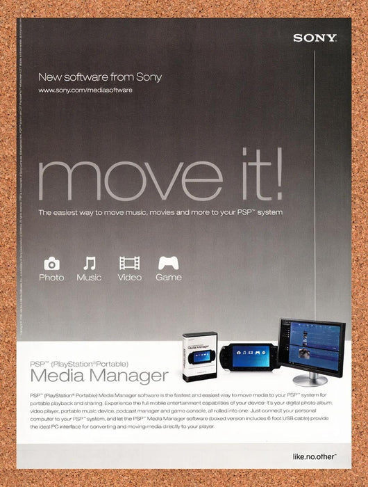 2006 Sony PSP Media Manager Original Ad vc5 - for just $19.49! 