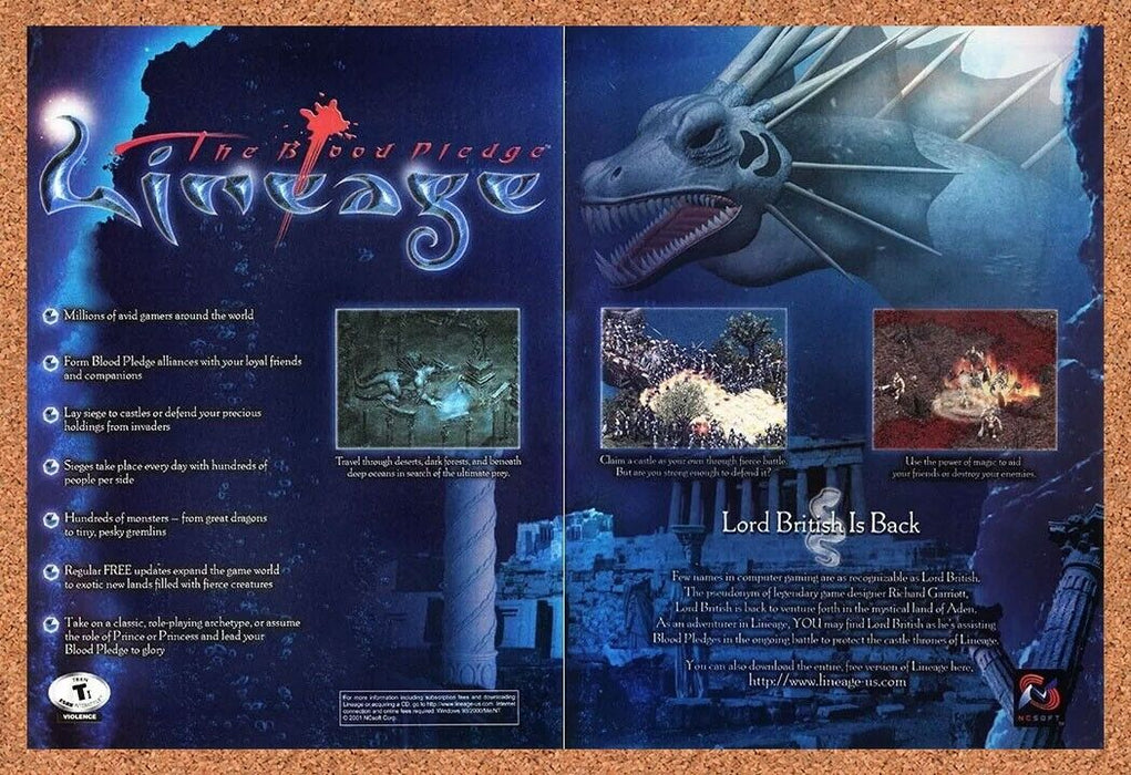 2004 Lineage The Blood Pledge PC Original Ad v3 - for just $22.49! 
