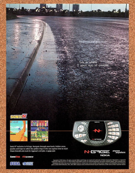 2003 Sonic N Nokia N-Gage Original Ad - for just $17.99! 