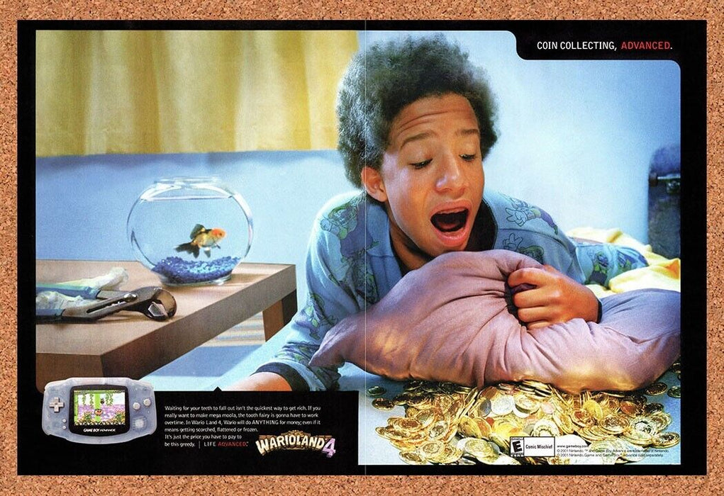 2001 Warioland 4 GBA Original Ad v1 - for just $19.34! 