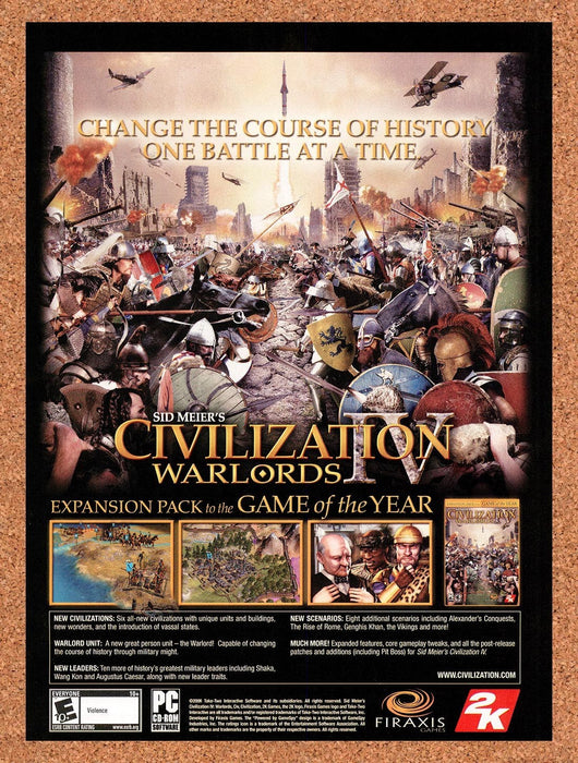2006 Civilization IV Warlords PC Original Advertisement v1 - for just $19.49! 