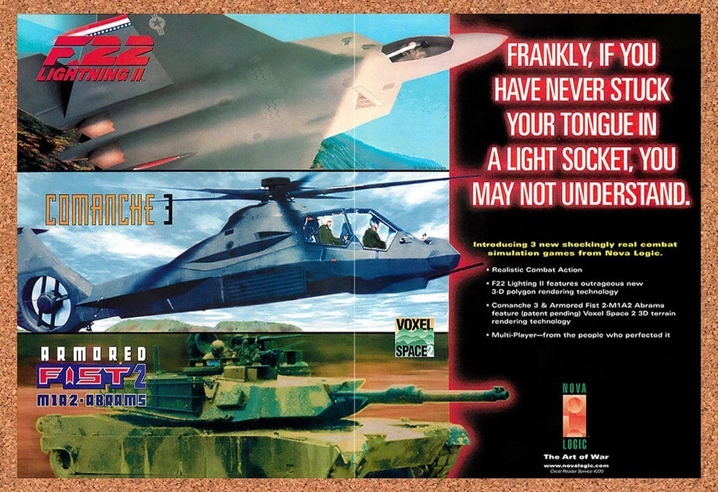 1996 Novalogic PC Games Comanche F-22 Original Advertisement v1