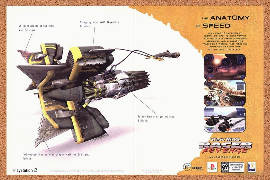 2002 Star Wars Racer Revenge PS2 Original Ad - for just $21.49! 