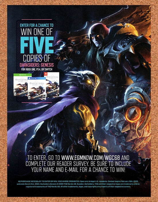 2020 Darksiders Genesis PS4 Original Sweepstakes Ad - for just $17.99! 