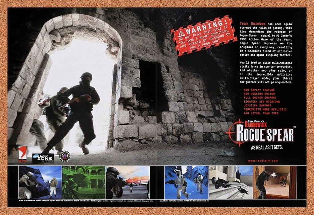 1999 Rainbow Six Rogue Spear PC Original Ad v1 - for just $21.49! 