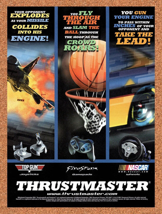 2001 Thrustmaster PC Peripherals Original Ad v5 - for just $15.29! 