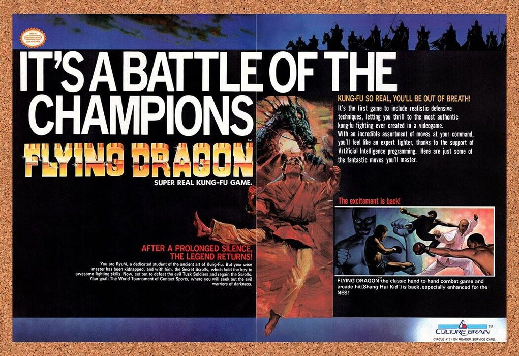 1990 Flying Dragon NES Original Ad - for just $21.49! 