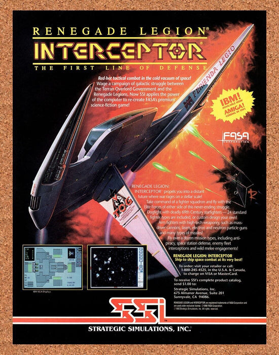 1990 Renegade Legion Interceptor IBM Original Ad - for just $17.99! 