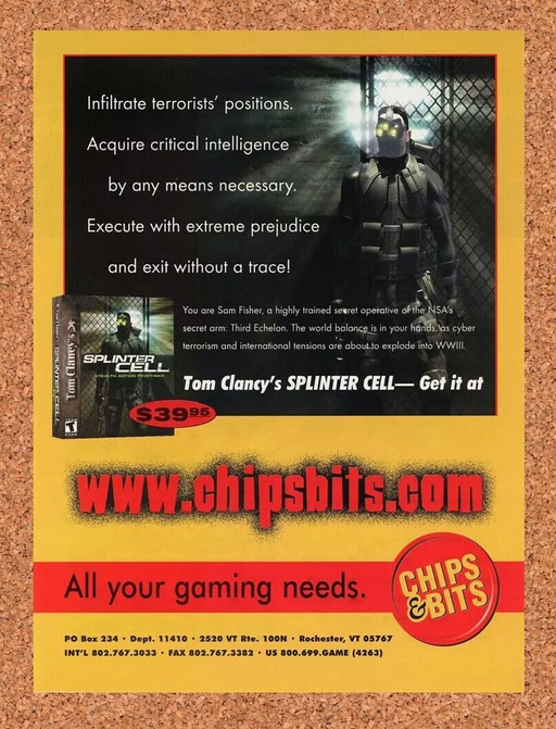 2005 Splinter Cell PC Original Chips & Bits Ad v1 - for just $17.99! 