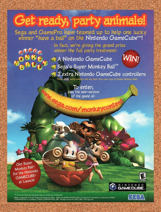 2001 Super Monkey Ball Sweepstakes Original Ad v2 - for just $17.99! 