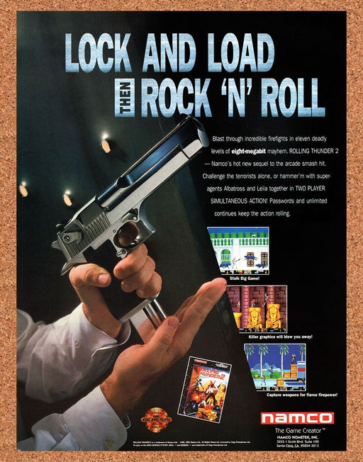 1992 Rolling Thunder 2 Genesis Original Ad v1 - for just $17.99! 