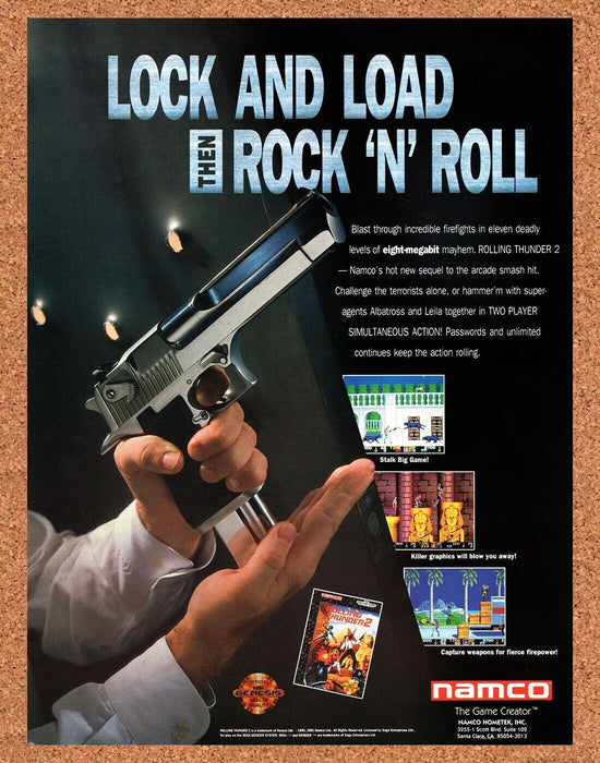 1992 Rolling Thunder 2 Genesis Original Ad - for just $17.99! 