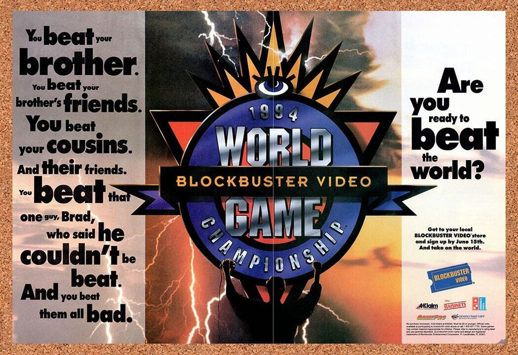 1994 Blockbuster 1995 World Game Championships Original Ad v1 - for just $25.49! 