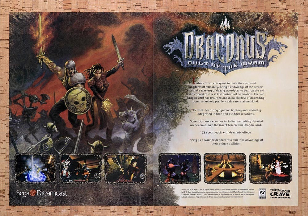 2000 Draconus Cult Of The Wyrm Dreamcast Original Ad v2 - for just $21.49! 