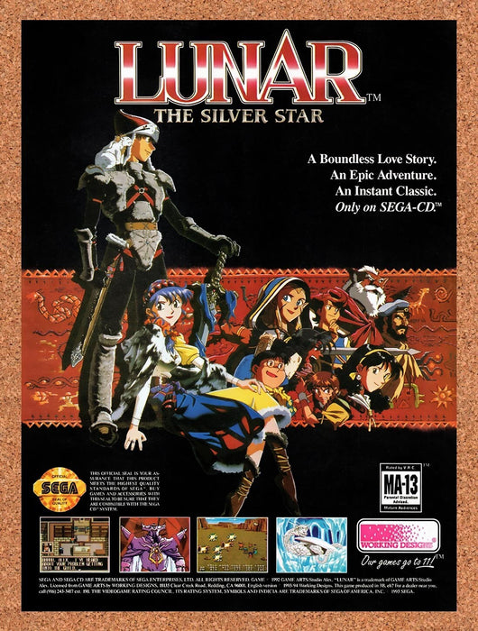 1995 Lunar Silver Star Story Sega CD Original Ad v6 - for just $18.99! 