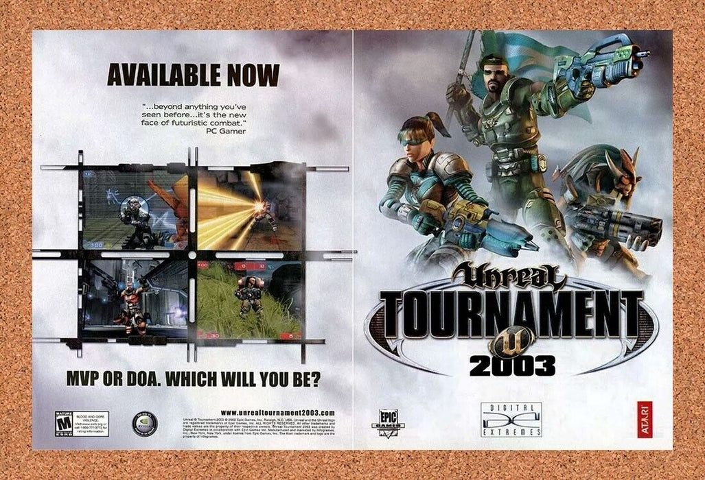 2002 Unreal Tournament 2003 PC Original Ad v1 - for just $22.49! 