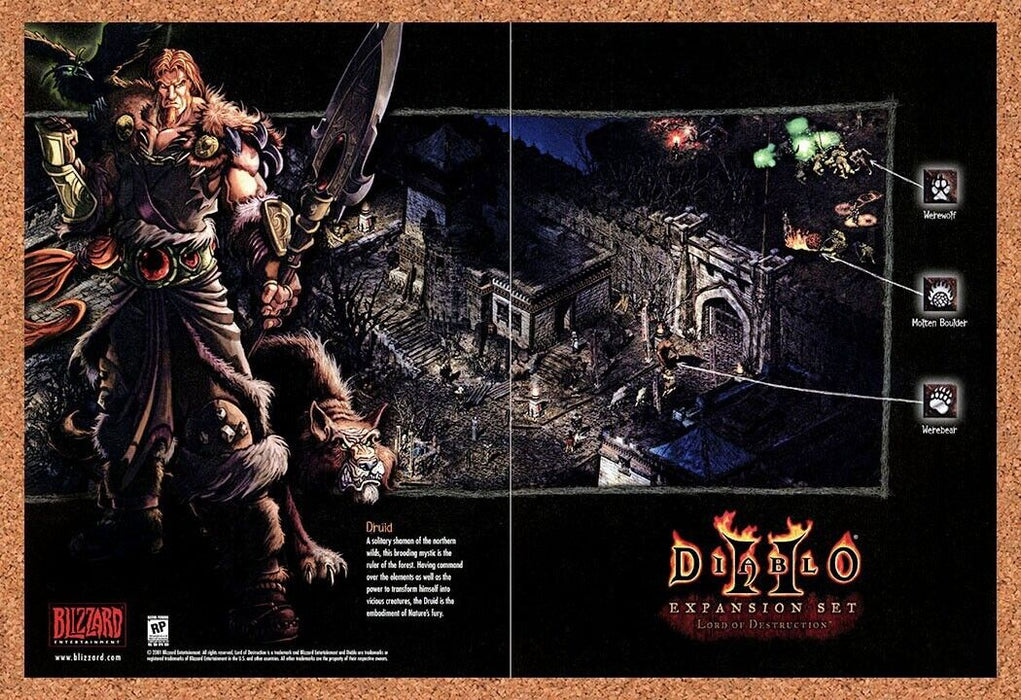 2001 Diablo II PC Original Druid Ad - for just $21.49! 