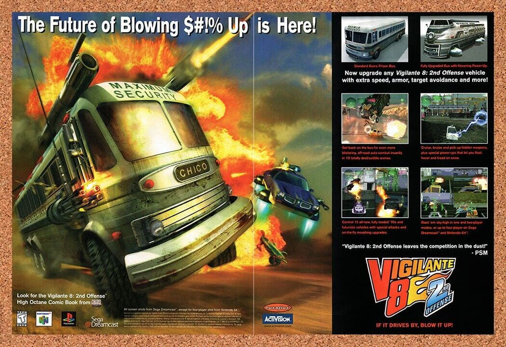 2000 Vigilante 8 2nd Offense N64 Original Ad v1 - for just $21.49! 