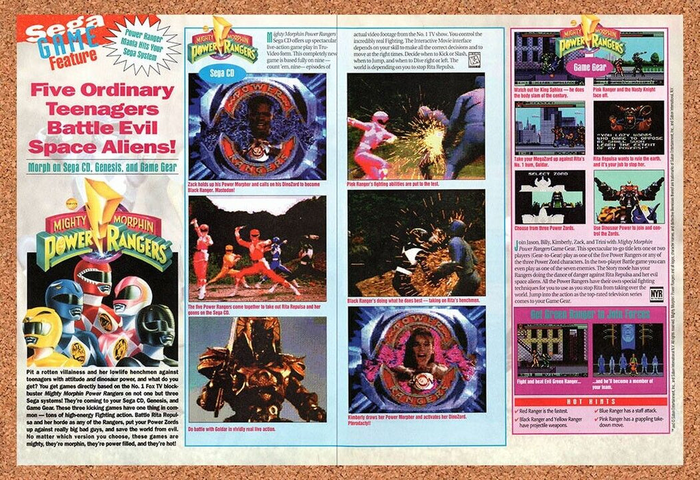 1995 Power Rangers Sega CD Original Ad v4 - for just $21.49! 