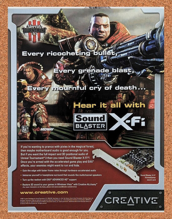 2008 Unreal Tournament III PC Original Sound Blaster Ad v3 - for just $17.99! 