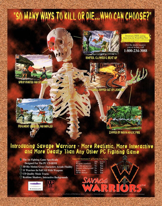 1995 Savage Warriors PC Original Ad - for just $16.19! 
