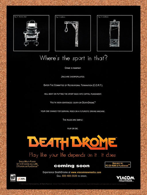 1996 Death Drome PC Original Ad v1 - for just $17.99! 