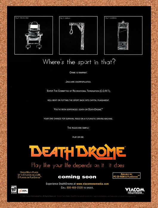 1996 Death Drome PC Original Ad v1 - for just $17.99! 