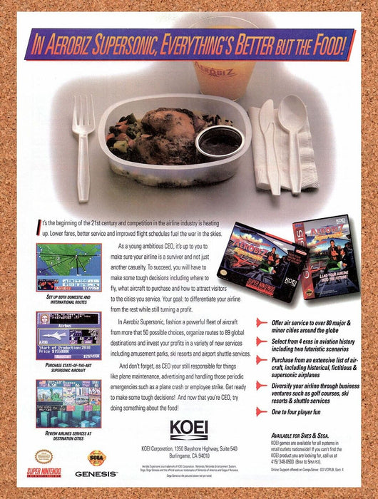 1994 Aerobiz Supersonic SNES Original Ad v1 - for just $17.99! 