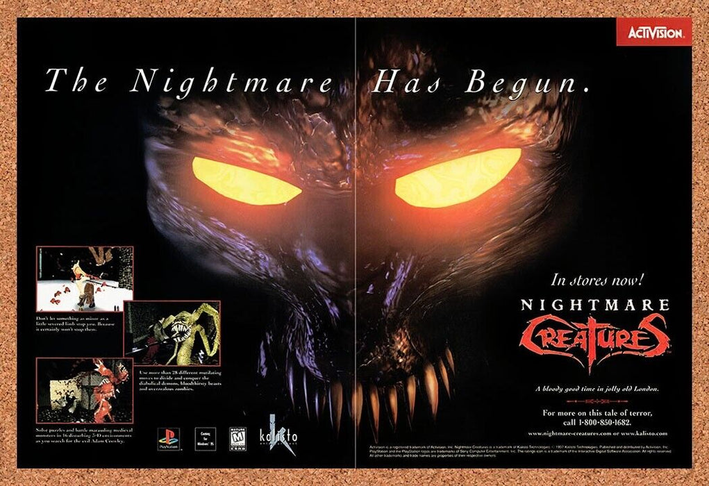 1997 Nightmare Creatures PS1 Original Ad v4 - for just $18.69! 